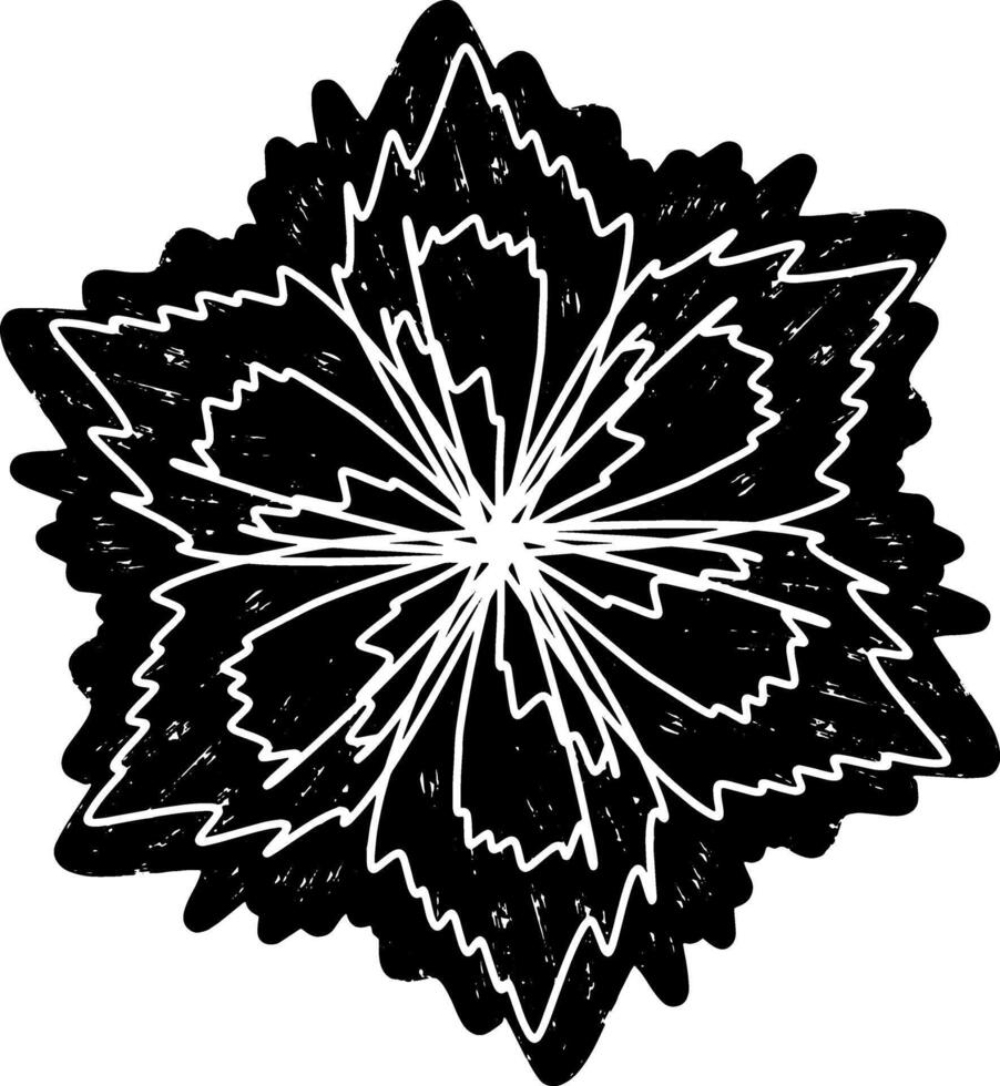 a black and white, drawing, of a flower vector