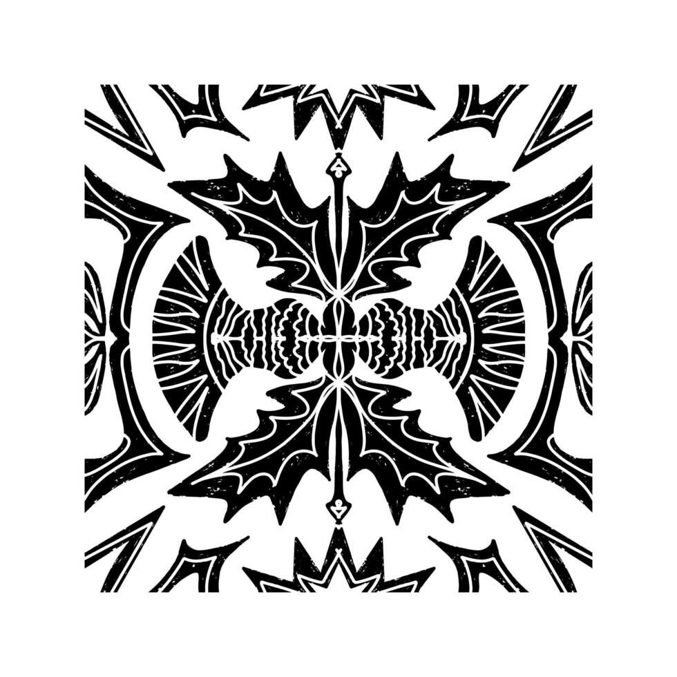 a black and white, pattern with a large leaf vector