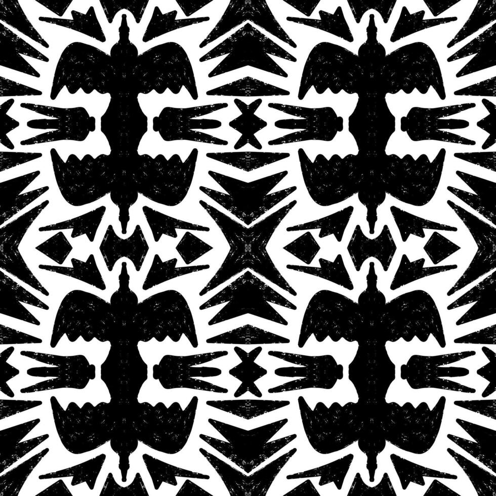 a black and white pattern with a skull vector