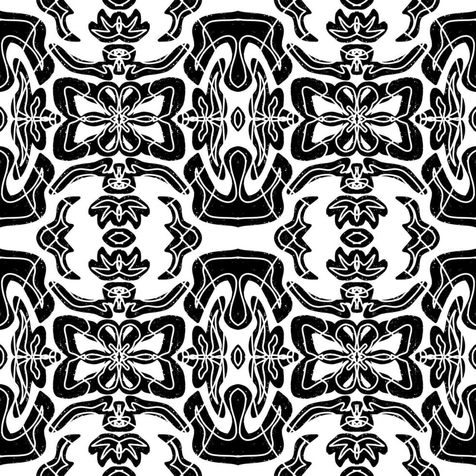 a black and white, pattern with ornate designs vector