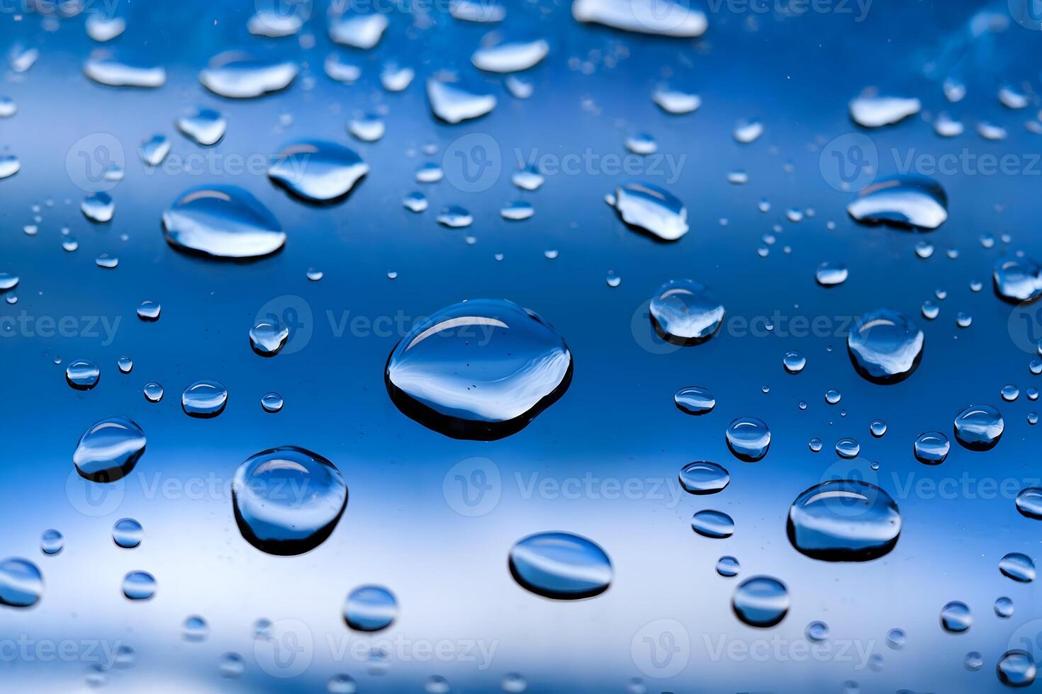 A blue background with droplets evokes calmness and serenity photo