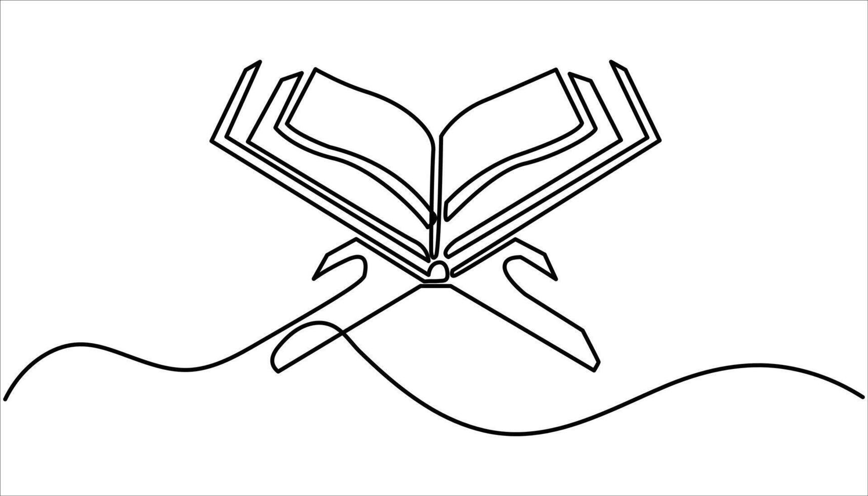 Quran continuous one line art drawing illustration vector