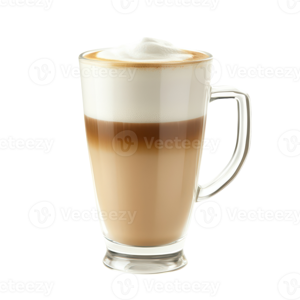 Isolated Latte Coffee for Beverage Promotion Transparent Background. png