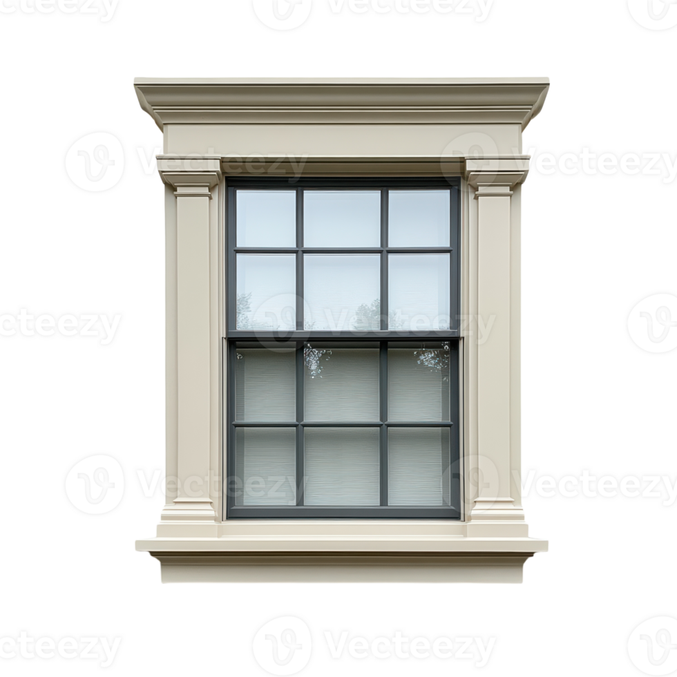 Prairie Style Window with Horizontal Lines Transparent Background. png