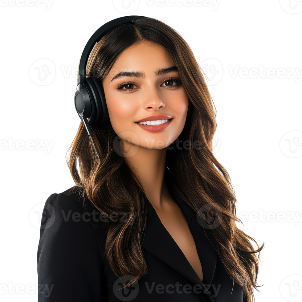 Call Center Agent Helping Customers Over the Phone Transparent Background. png