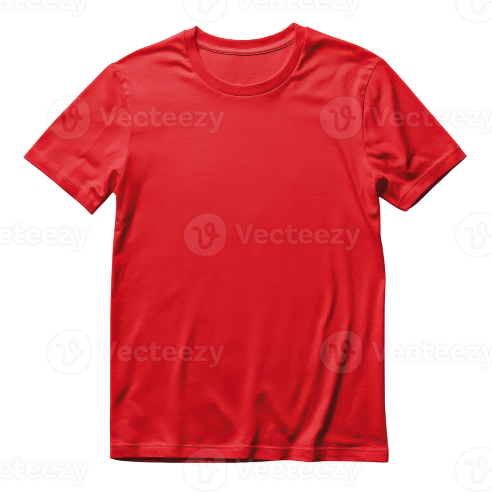 Red T-Shirt Mockup for Design Preview Transparent Background. png