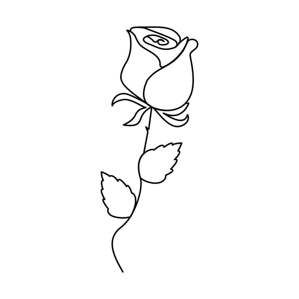 With each curve and turn, rose continuous single-line art brings to life the iconic beauty of a rose, symbolizing love and admiration. vector