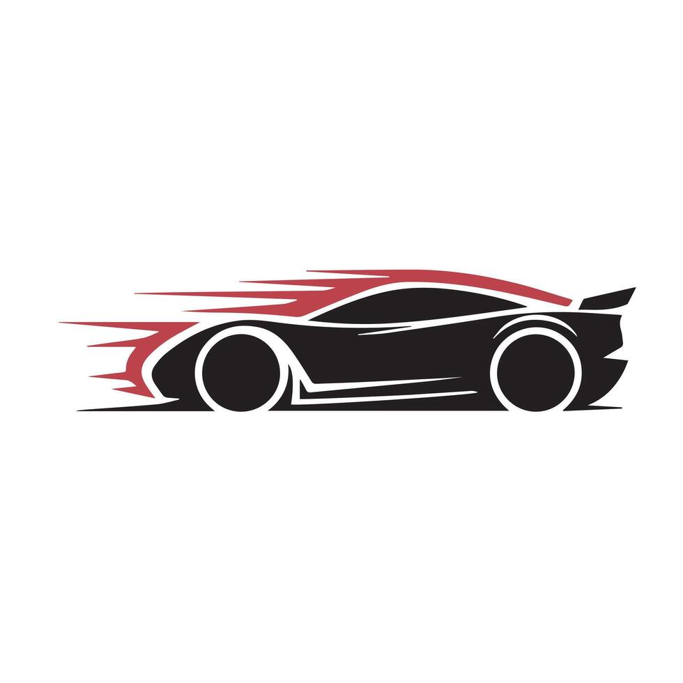 Futuristic Car Silhouette in Blue vector