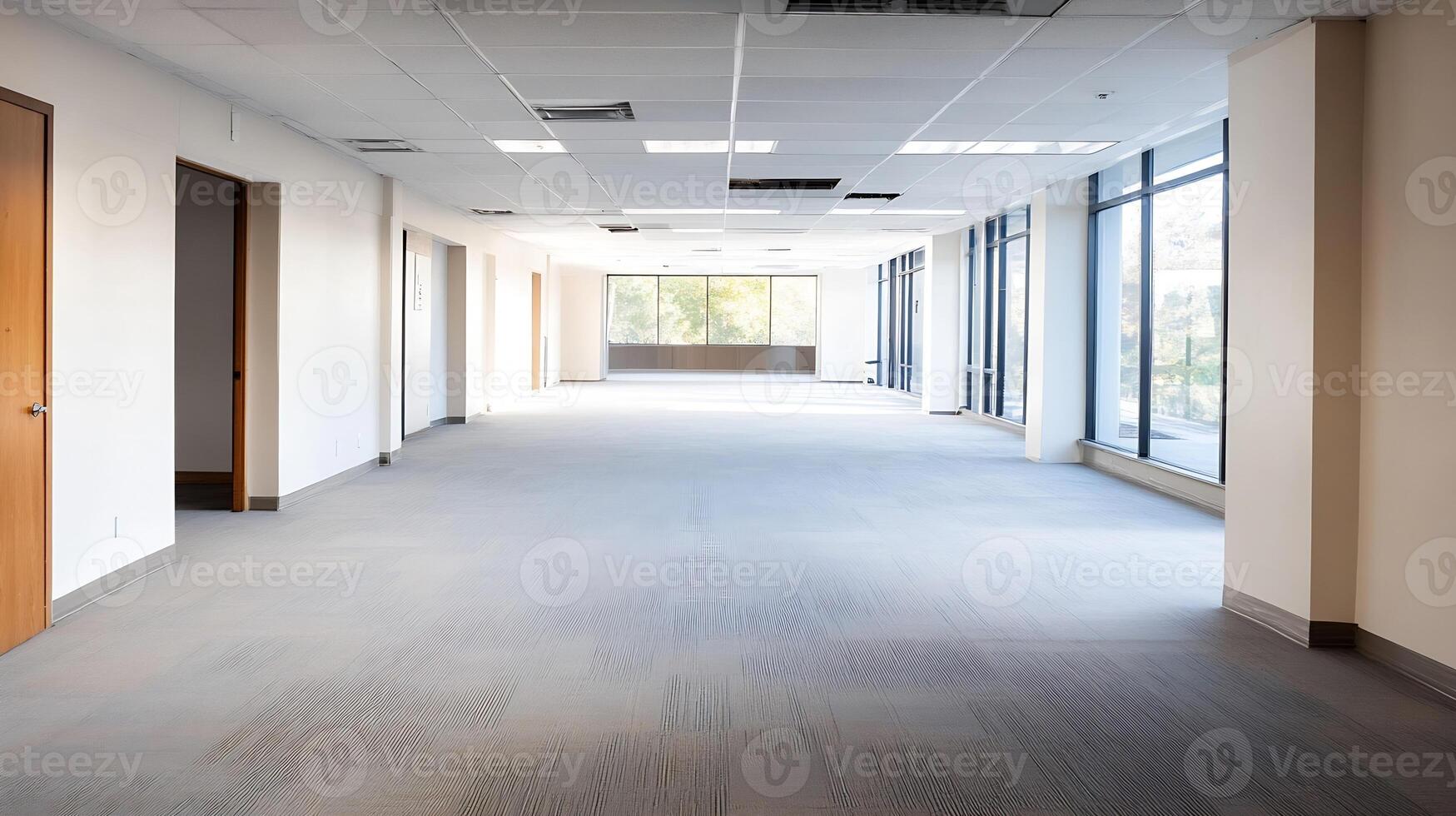 Bright Empty Office Space with Large Windows and Minimalistic Design photo