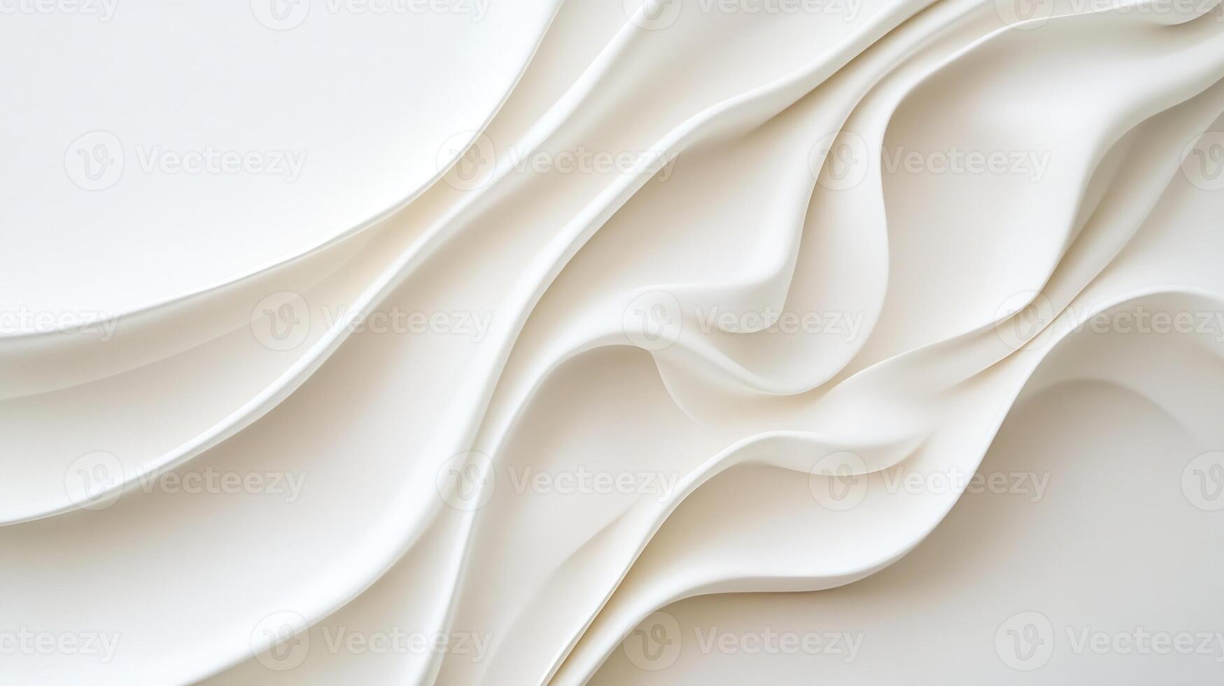 Abstract Minimalistic White Textured Fabric with Flowing Waves Design for Artistic Backgrounds photo