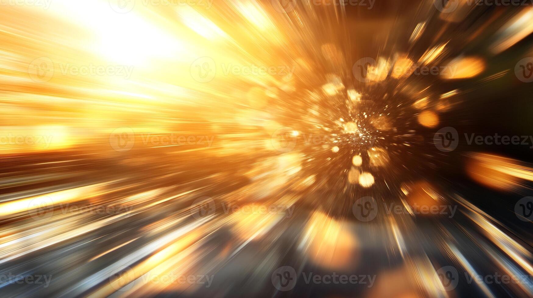 Dynamic Radiant Light Burst with Abstract Sparkling Golden Flare photo