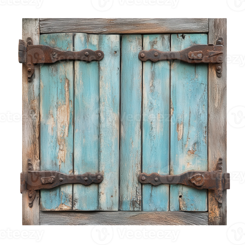 Isolated Aged Window Shutter for Design Projects Transparent Background. png