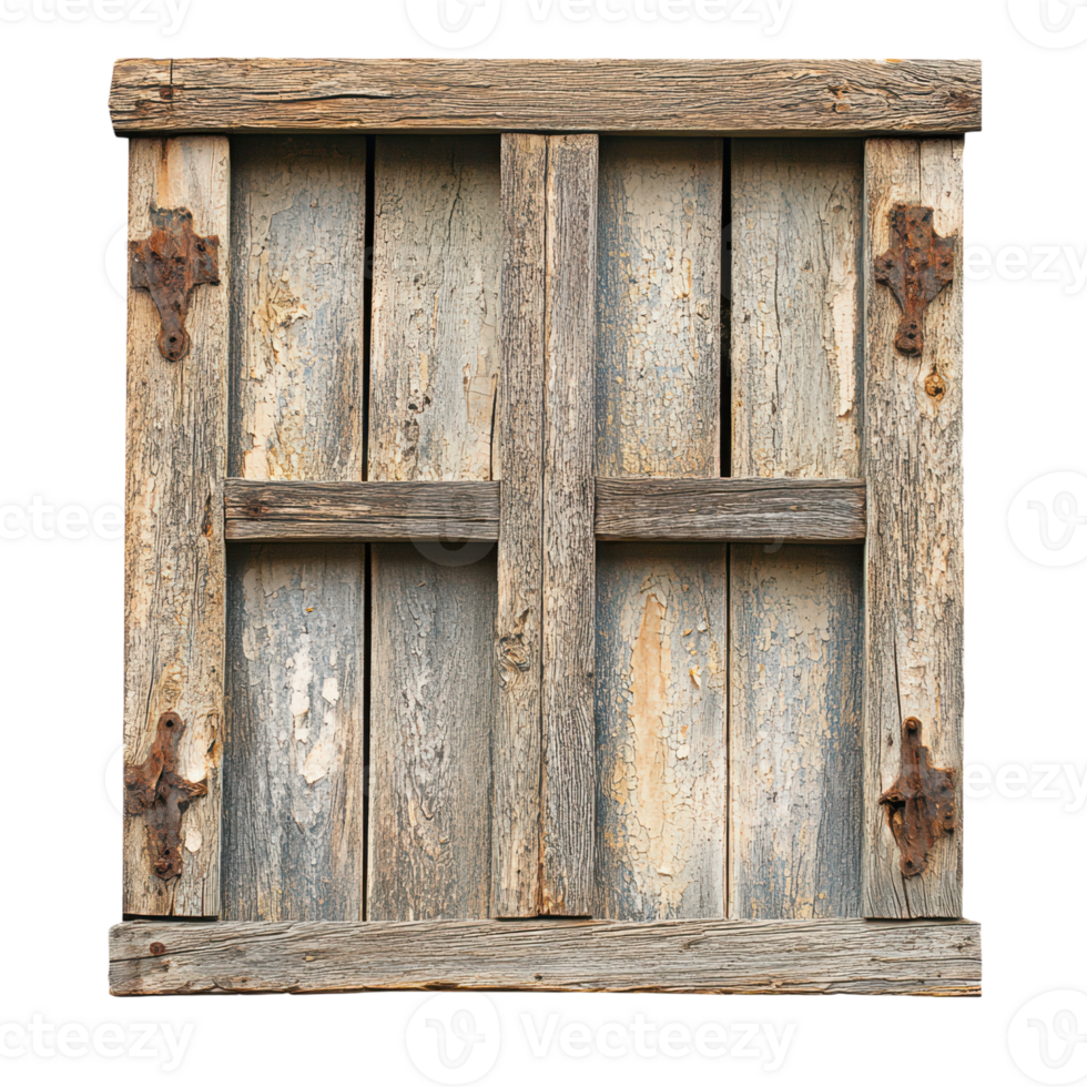 Isolated Abandoned Window Shutter for Design Use Transparent Background. png