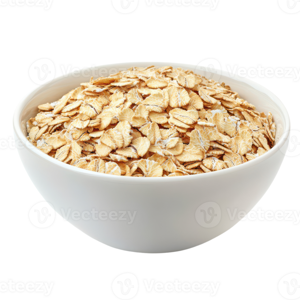 Nutrient-Packed Bowl of Oat Flakes for Breakfast Transparent Background. png