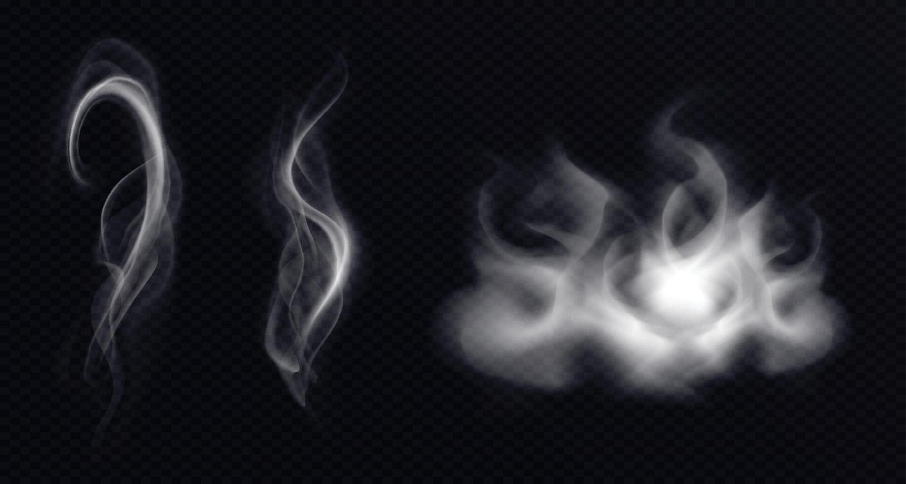 Smoke collection, isolated vector