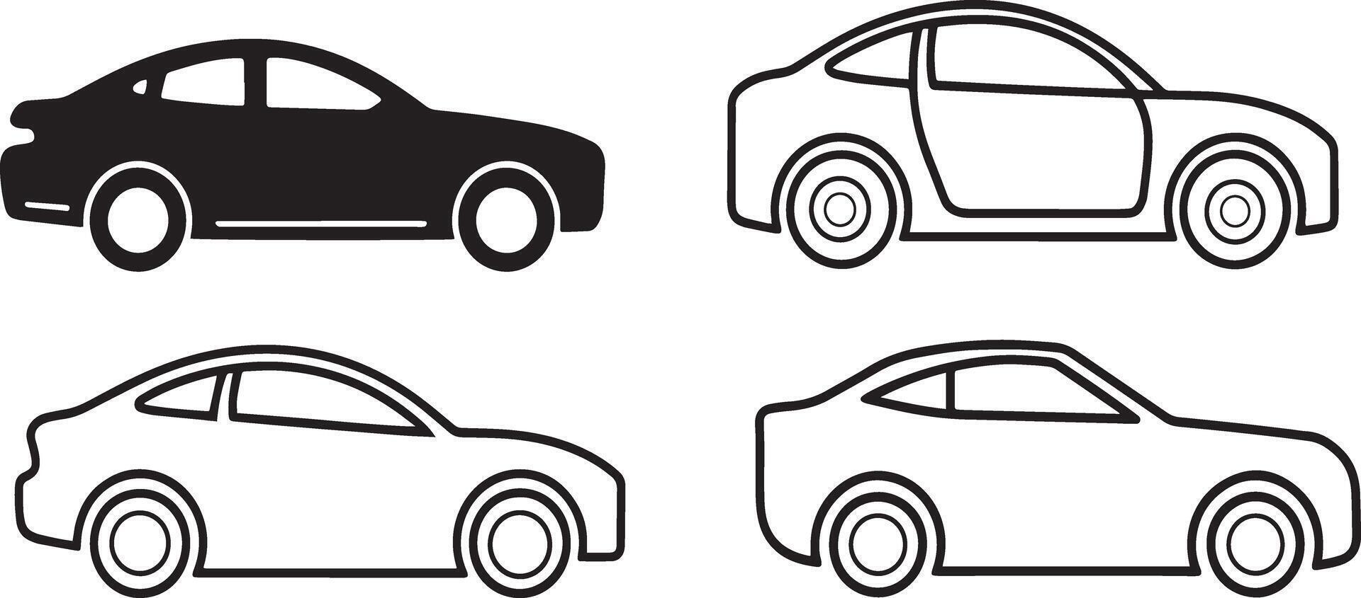Simple Silhouette Car Icon bundle vector