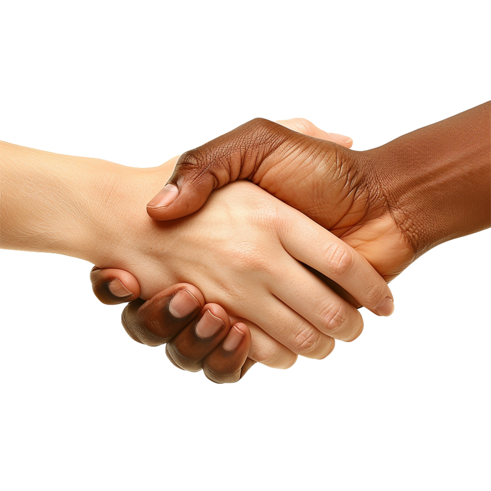 Interracial handshake unity diversity togetherness png
