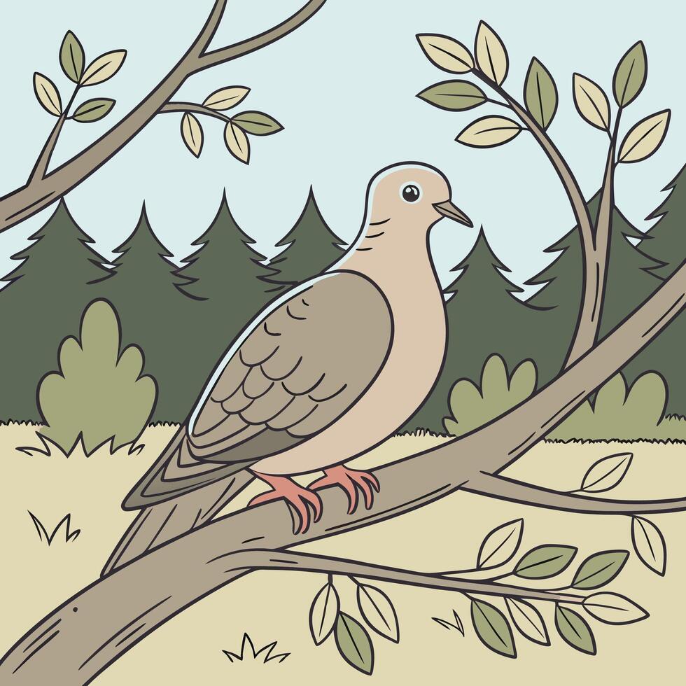 The illustration of dove bird vector