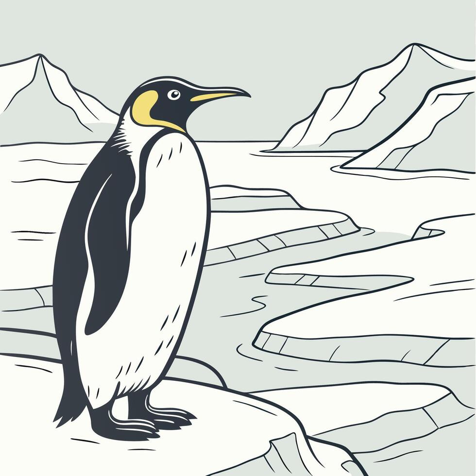 The illustration of emperor penguin bird vector