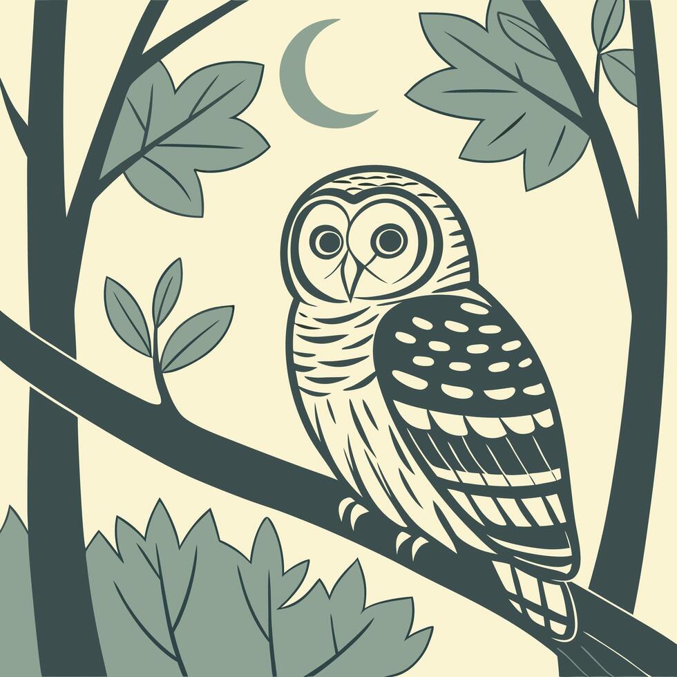 The illustration of barred owl bird vector