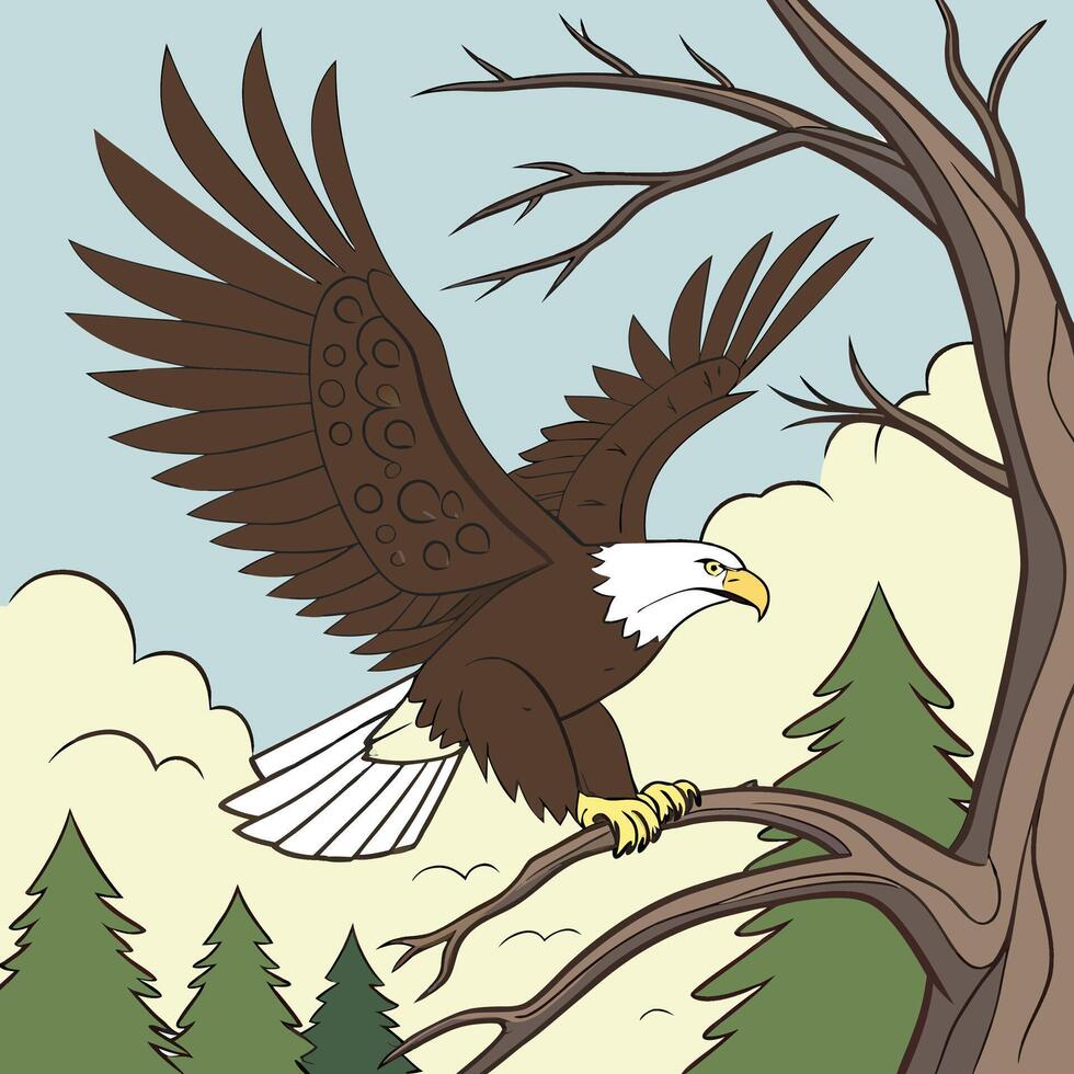 The illustration of bald eagle bird vector