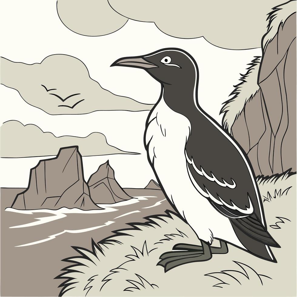 The illustration of common murre bird vector