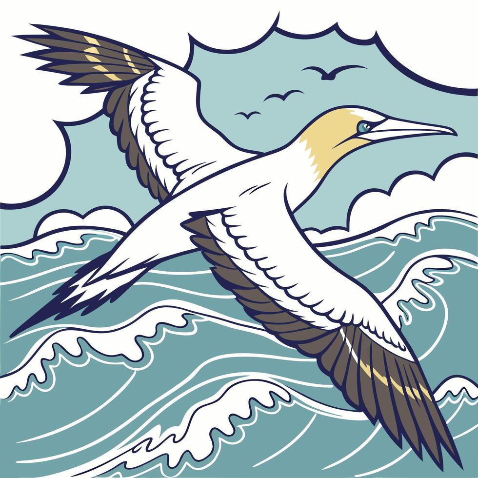 The illustration of gannet bird vector
