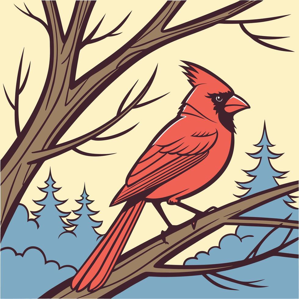The illustration of cardinal bird vector