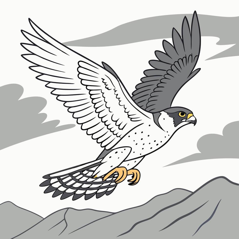 The illustration of falcon bird vector