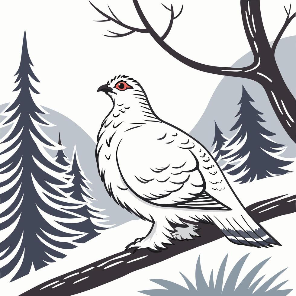 The illustration of ptarmigan bird vector