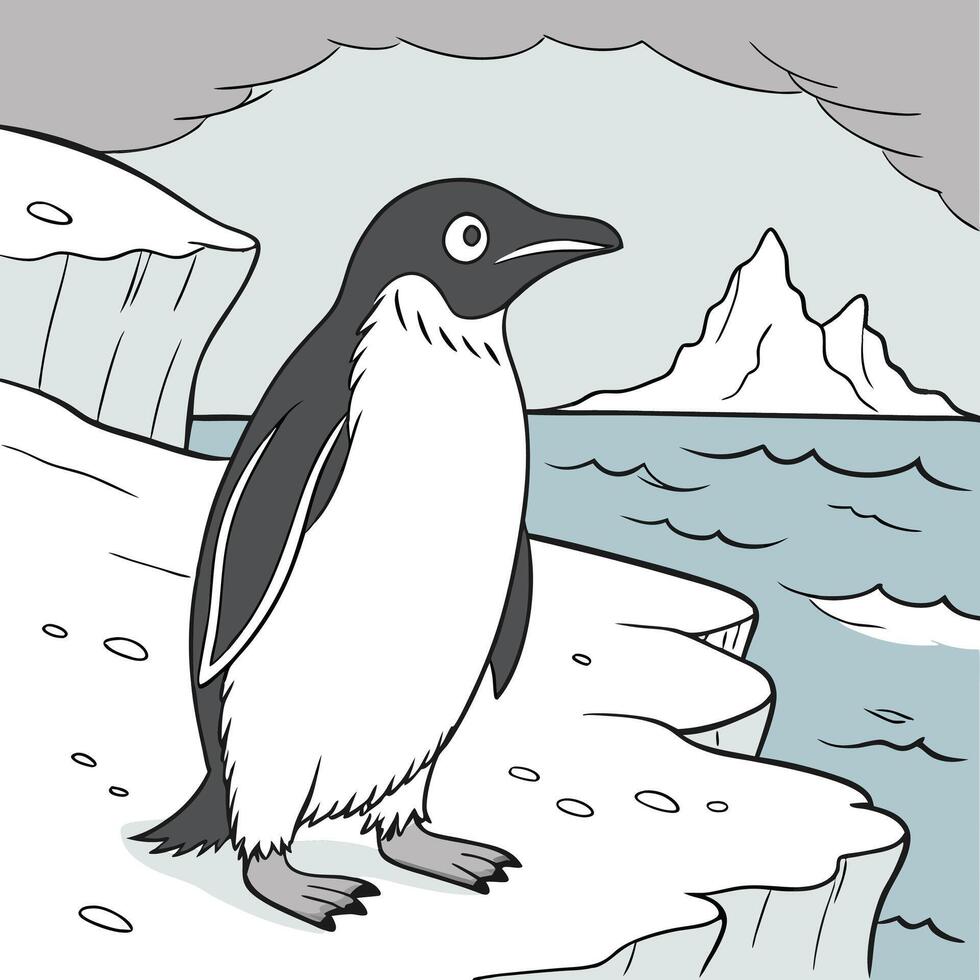 The illustration of adelie penguin bird vector