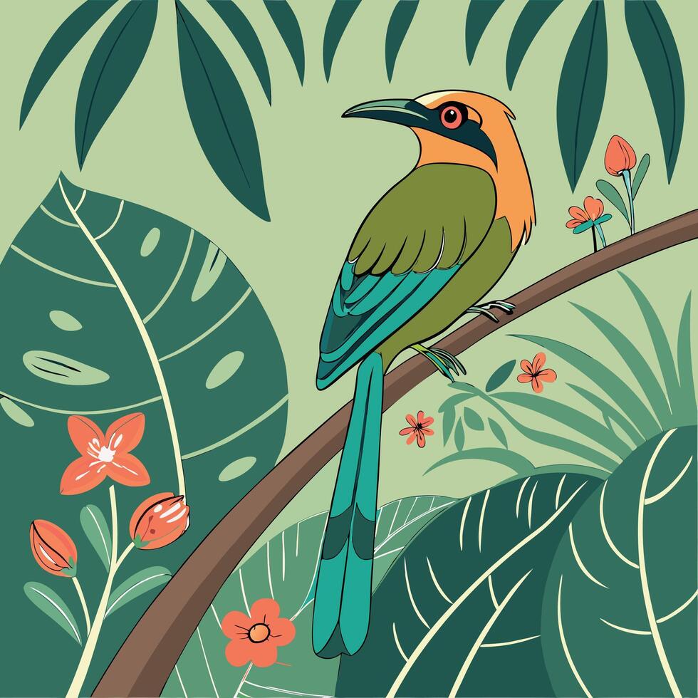 The illustration of motmot bird vector