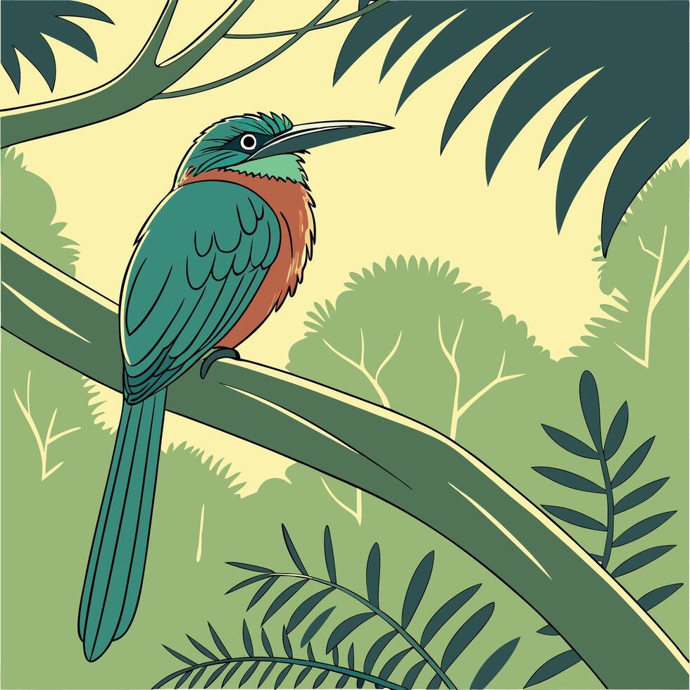 The illustration of jacamar bird vector