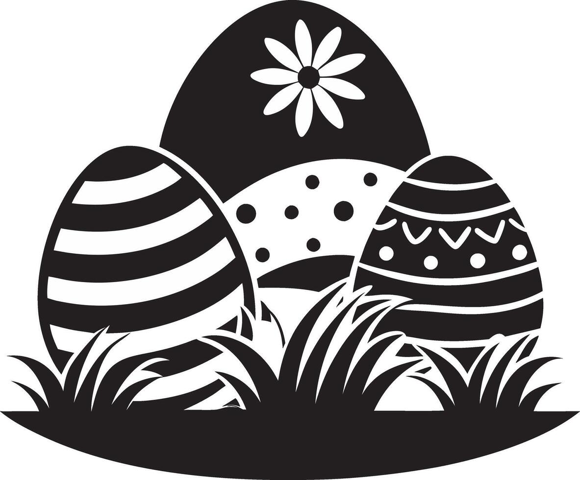 easter eggs in the grass illustration vector