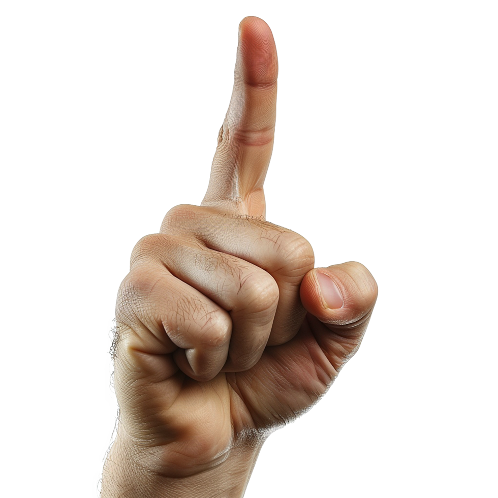 Hand gesture index finger pointing up selection click png