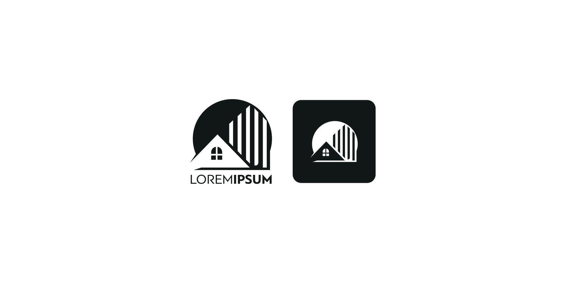 Simple Creative Real-estate logo with a minimalistic design vector