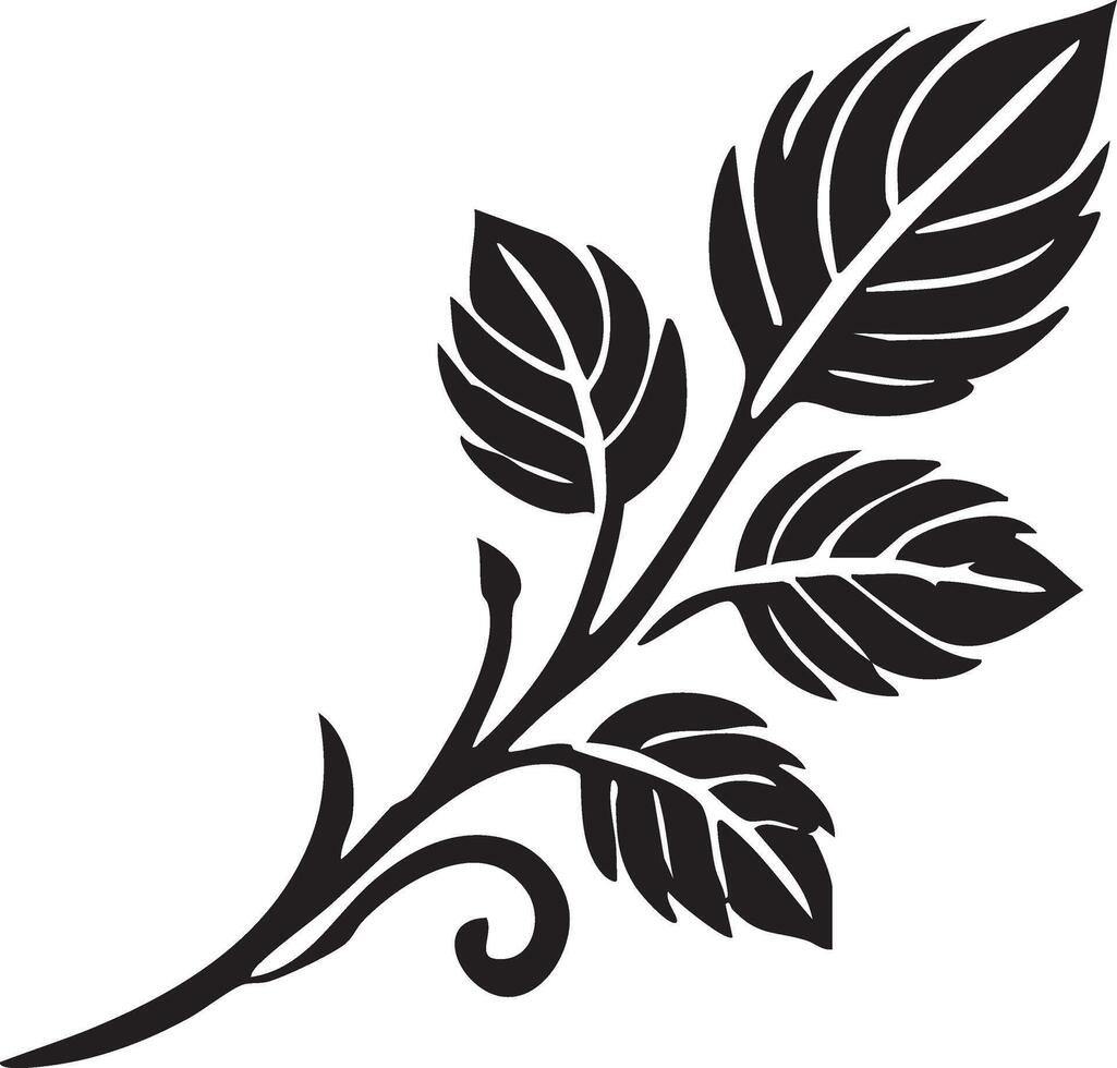 a black and white drawing of a leaf vector