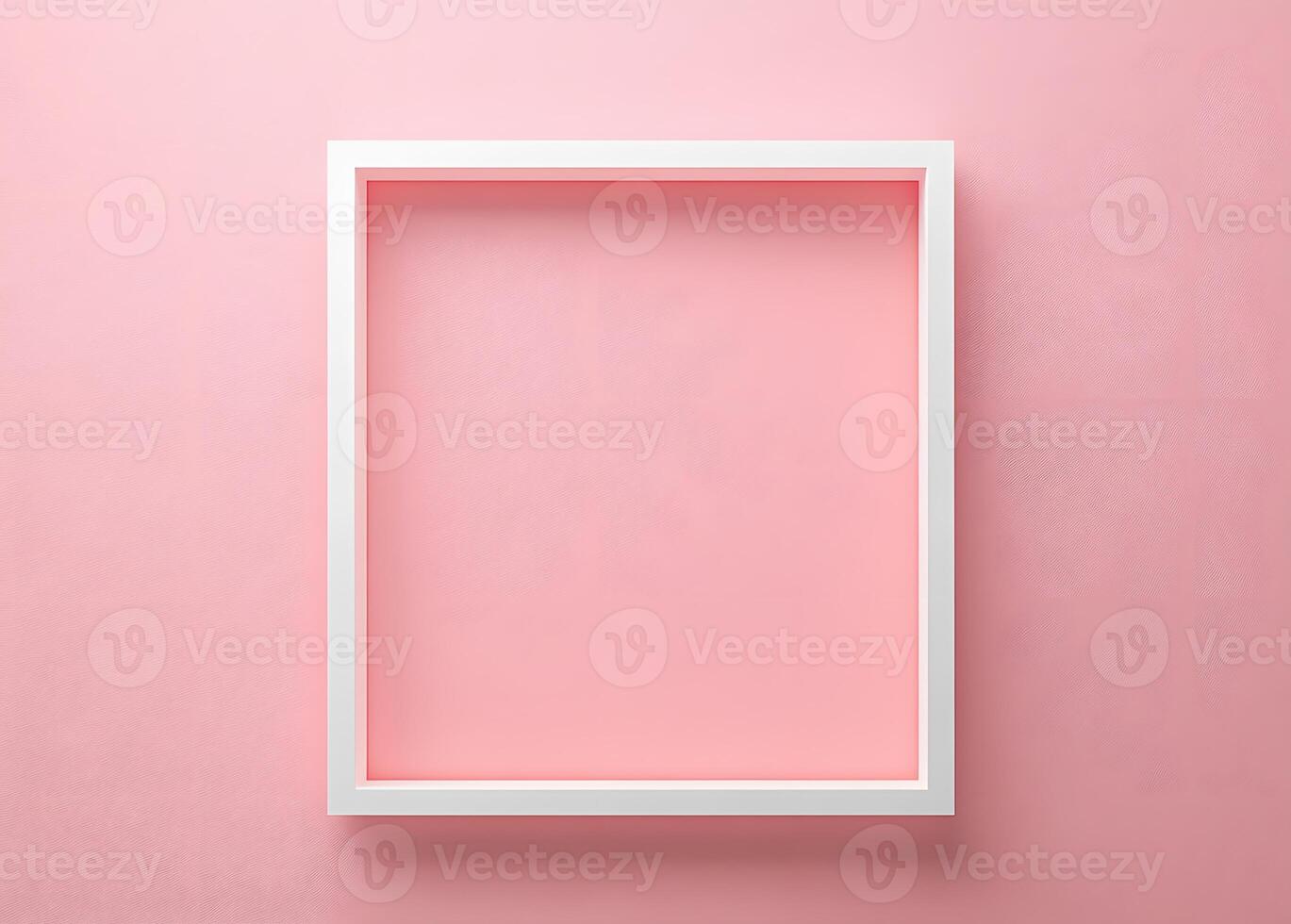 White Frame Against Pink Background Simple Minimalist Design photo