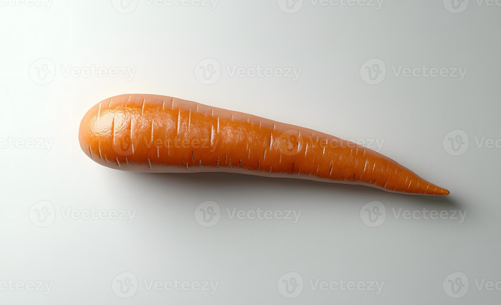 Single Orange Carrot on White Background photo