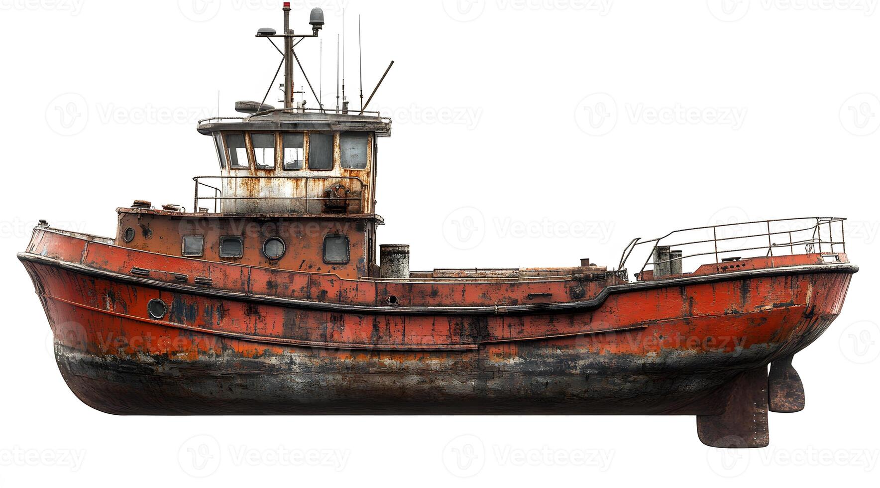 Rusty Old Vessel A Derelict Tugboat At Sea photo