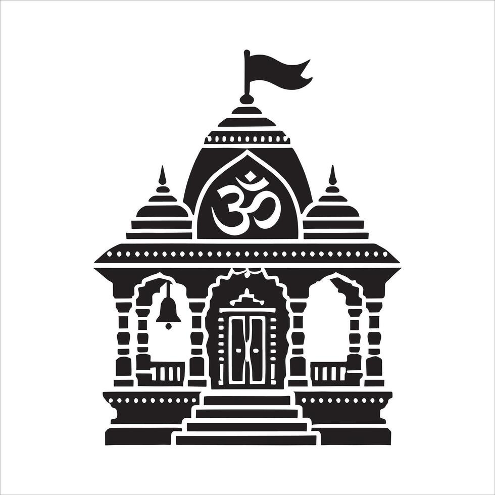 An indian temple icon vector
