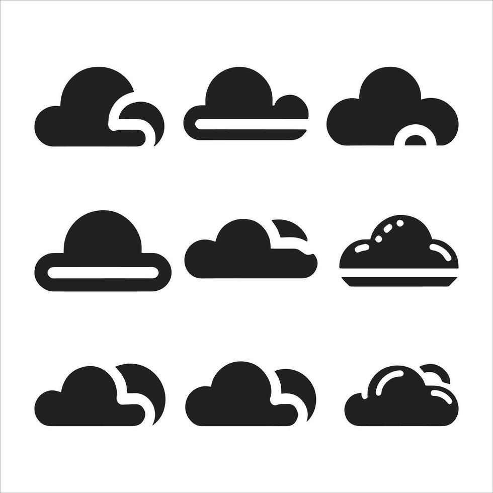 Clouds icon set illustration vector