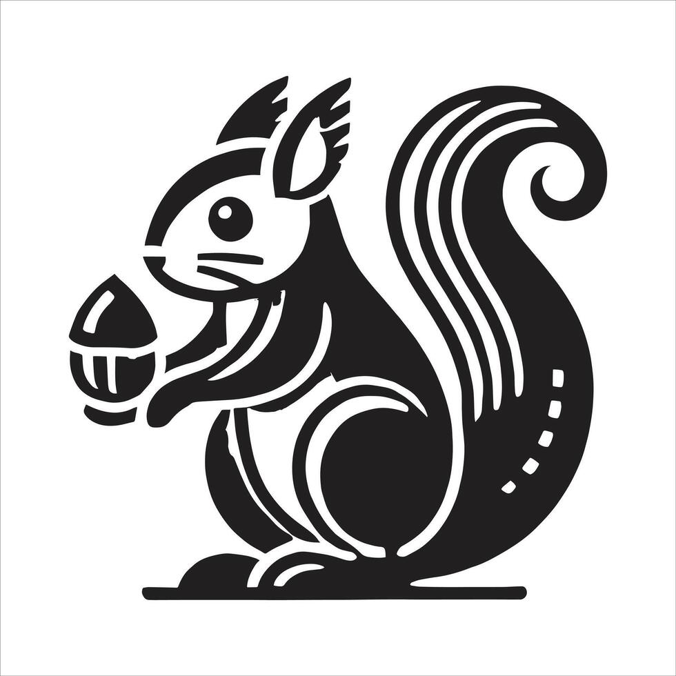 Squirrel holding an egg illustration vector