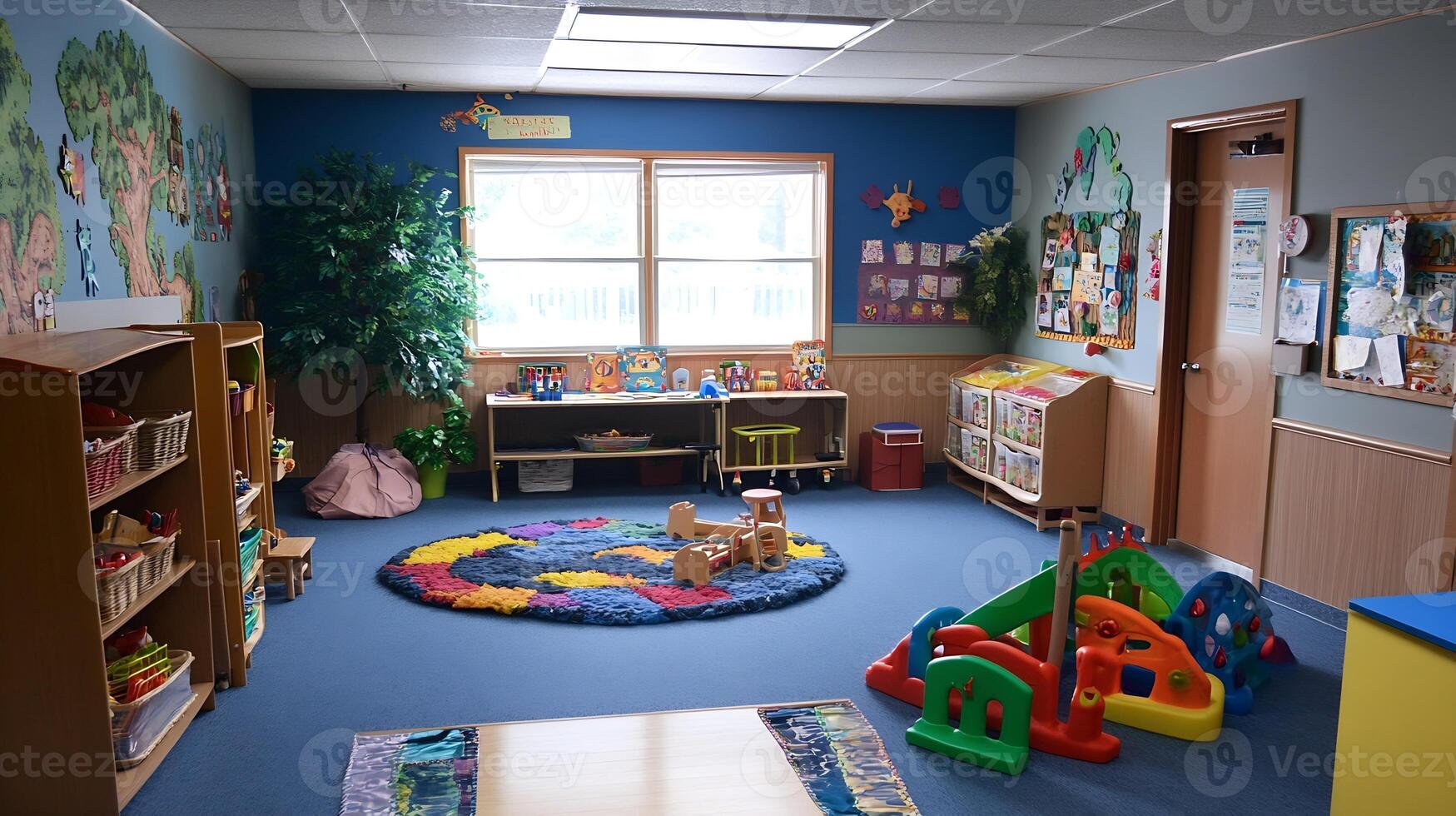 Colorful and Engaging Preschool Classroom with Educational Toys and Decor photo