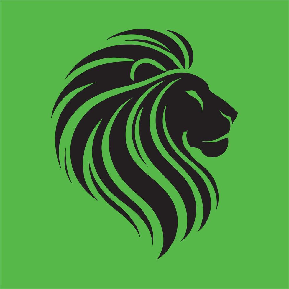 A lion head on a green background vector