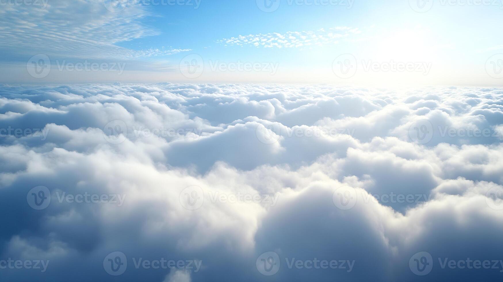 Serene Cloudscape with Sunlight and Blue Sky in a Peaceful Atmosphere photo