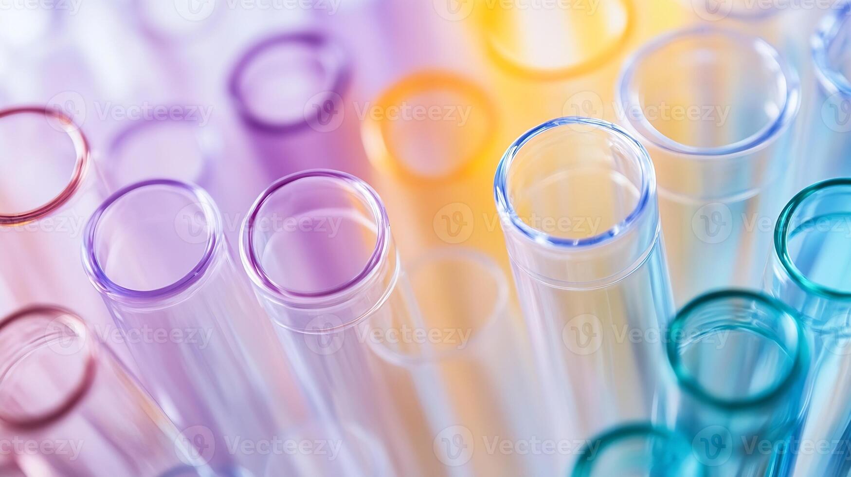 Colorful Laboratory Test Tubes Array in Scientific Research Setting photo