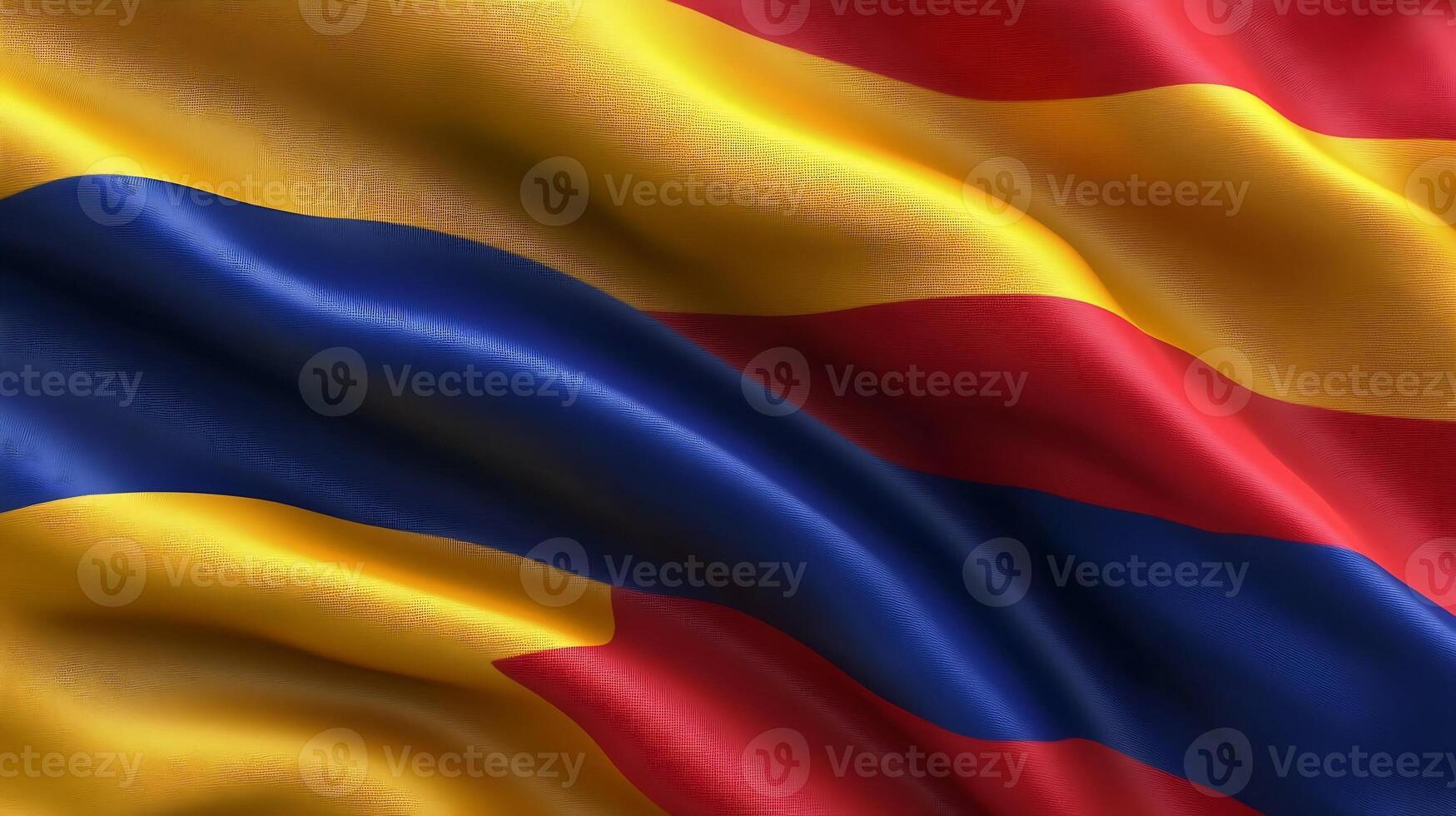 Close-Up View of a Rippled Colombian Flag with Vibrant Colors photo