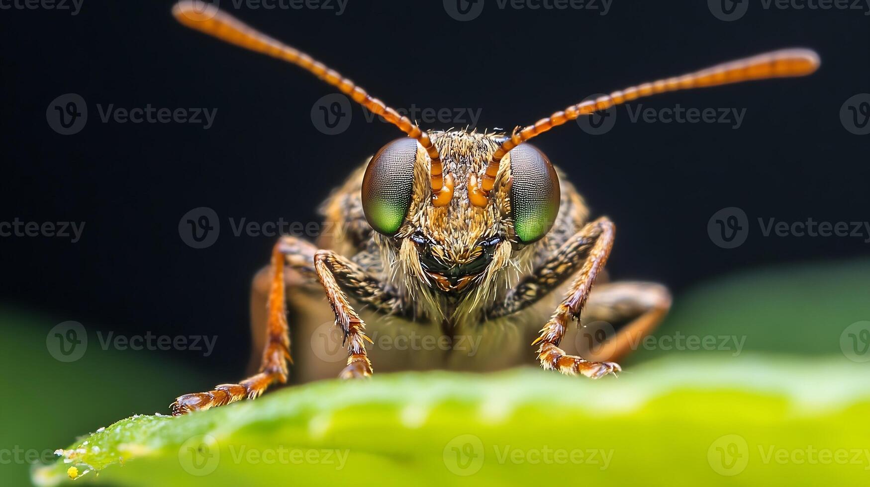 Close Up of a Bug on a Leaf in Natural Macro Photography with Vibrant Details photo