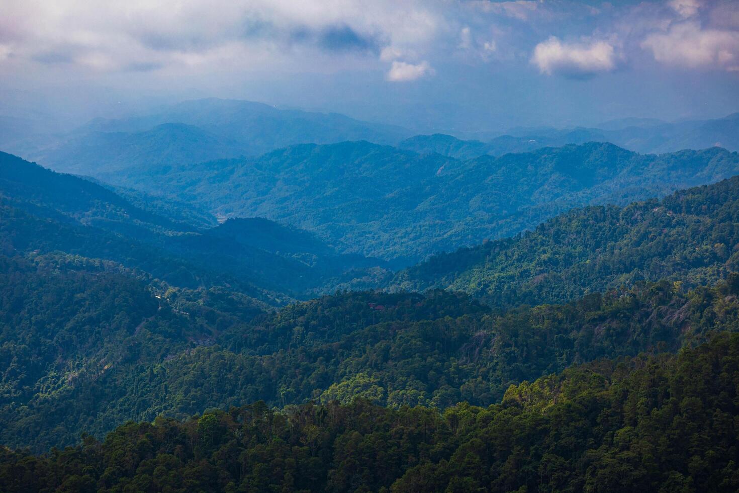 The layer of the top of the mountains, Chaing Rai, Thailand. photo